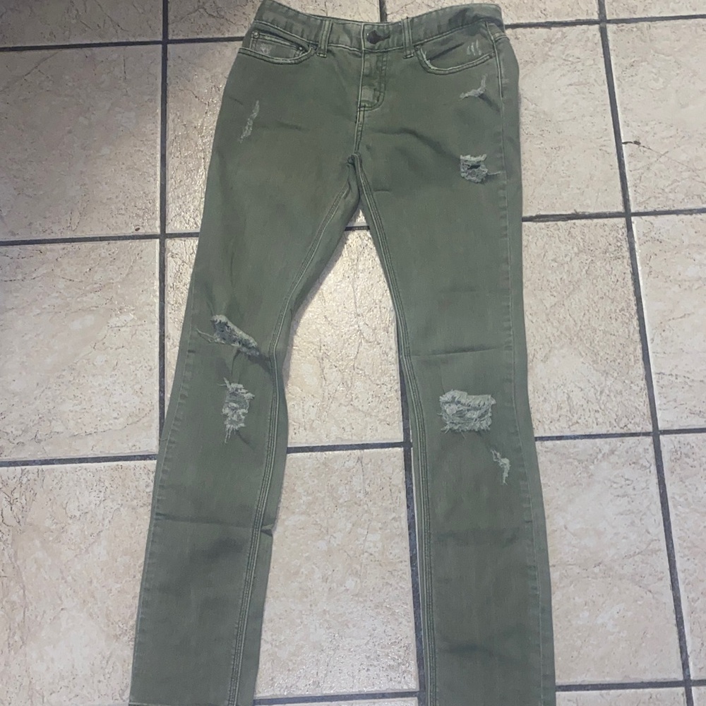 Free People Olive Distressed Women Jeans